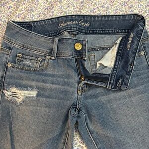 American Eagle Outfitters Women's Distressed Blue Boot Cut Jeans
